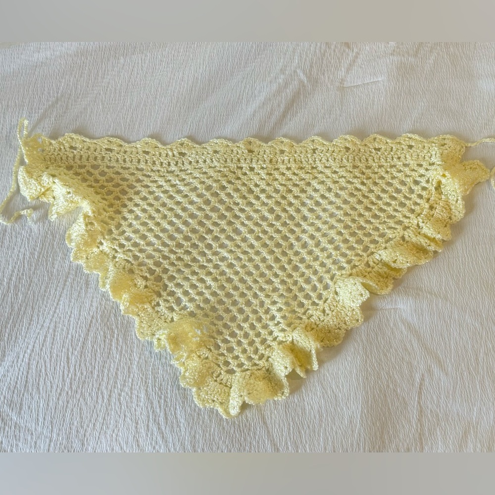 New Handmade crochet Hair Bandana tie-back Hair scarves Triangular head scarfs - Picture 1 of 2